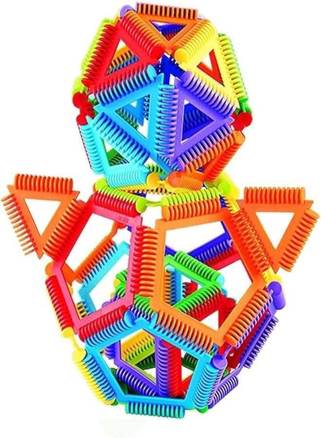 MOPANIRAJ Soft Insert Geometric Building Blocks Learning Puzzles Shape Sorter Toys Toddler Toys (Pack of 20 Pcs), Colorful Interlocking Construction Set, Educational STEM Toy for Kids - Image 5